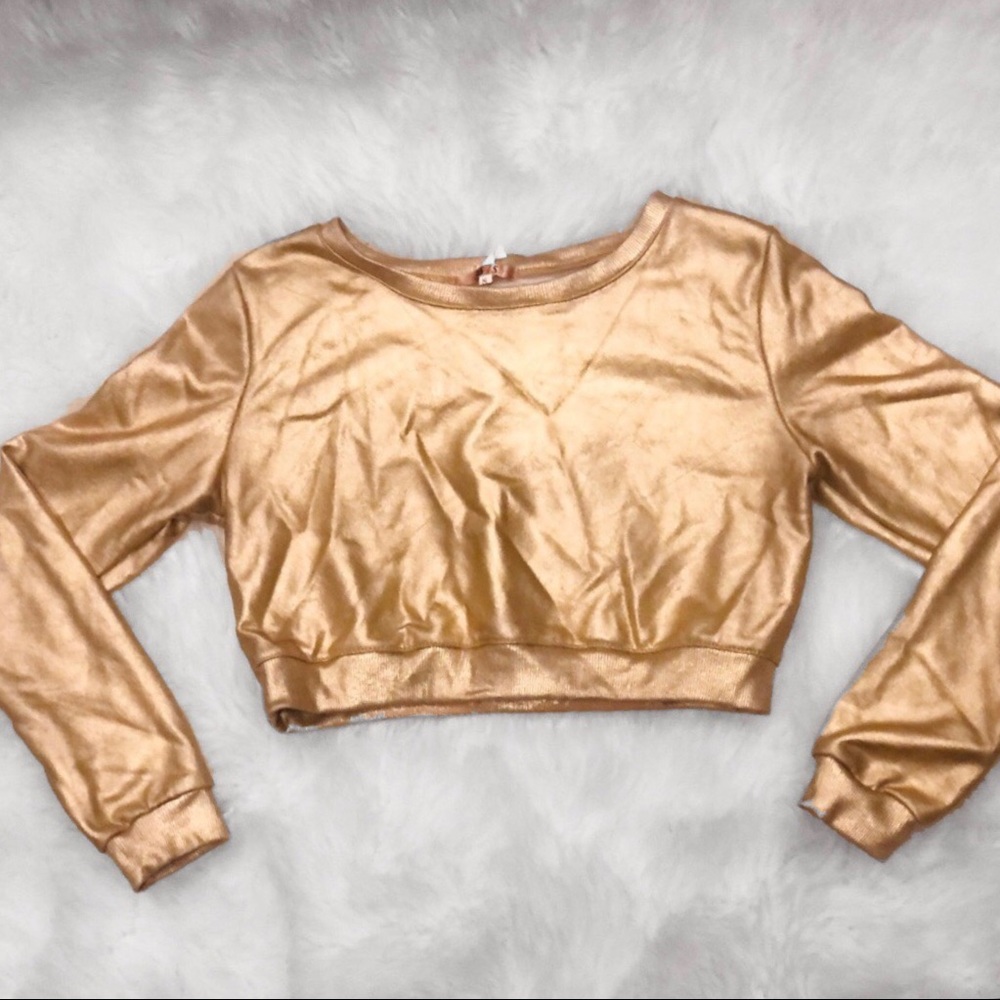 Gold Sweater Crop Top